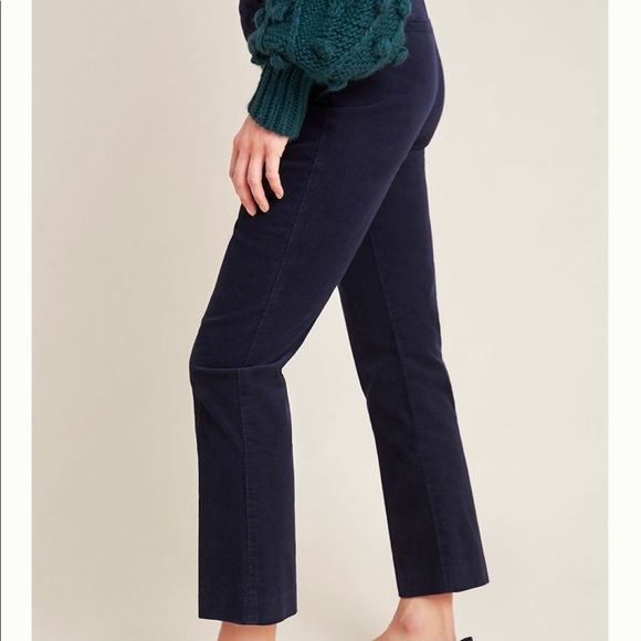 NWT ANTHROPOLOGIE CORDUROY CROPPED FLARE TROUSERS - Picture 4 of 6